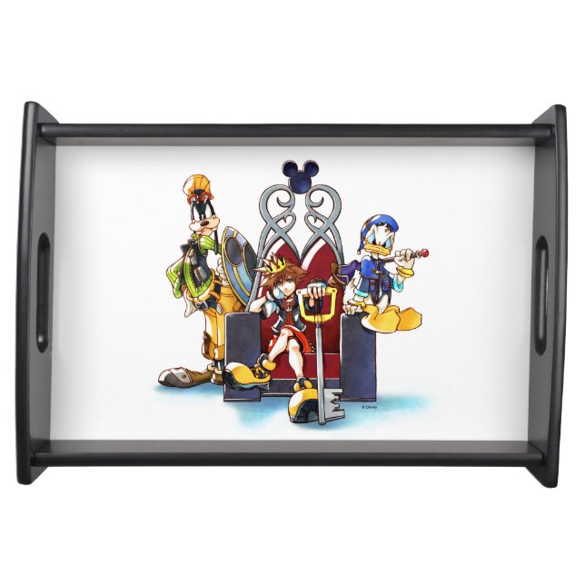 Kingdom Hearts | Sora, Donald, & Goofy On Throne Serving Tray (Front)