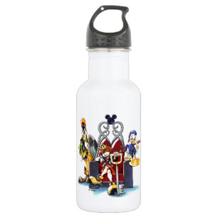 Kingdom Hearts Sora, Donald, & Goofy On Throne Stainless Steel Water Bottle