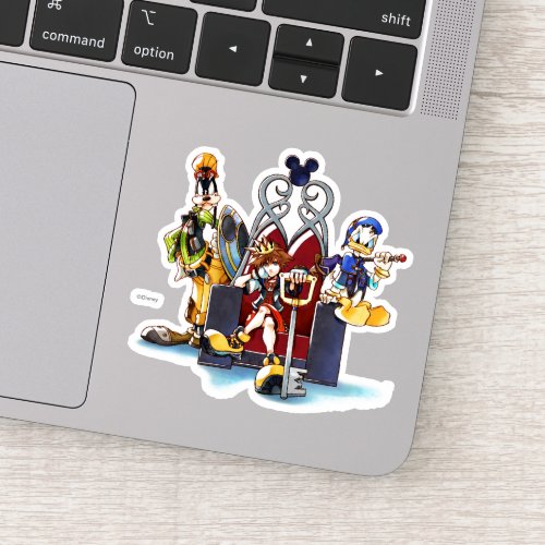 Kingdom Hearts  Sora Donald  Goofy On Throne Sticker