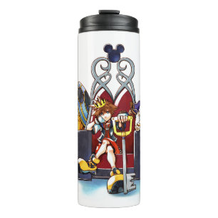 Kingdom Hearts Sora, Donald, & Goofy On Throne Thermal Tumbler