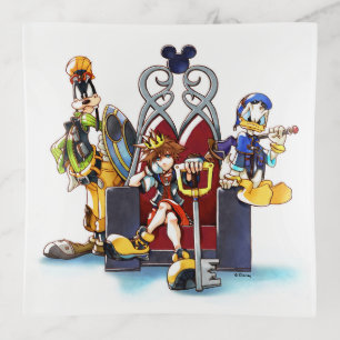 Kingdom Hearts Sora, Donald, & Goofy On Throne Trinket Tray