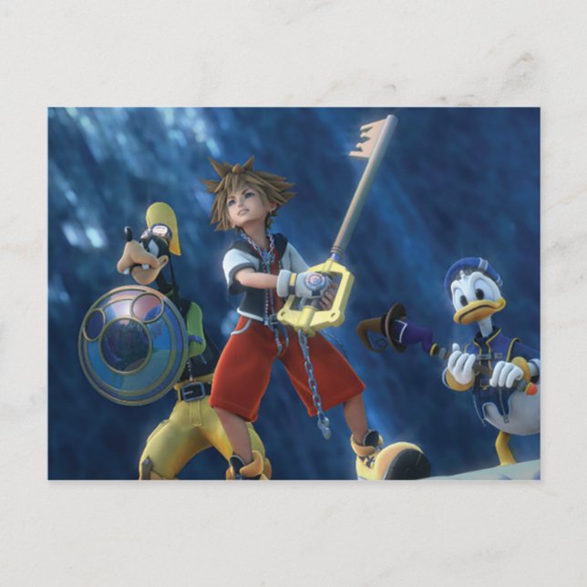 Kingdom Hearts | Sora, Goofy, & Donald Film Still Postcard (Front)
