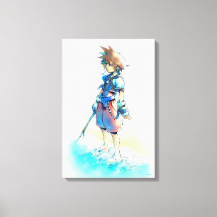 Kingdom Hearts   Sora On Beach Watercolor Canvas Print