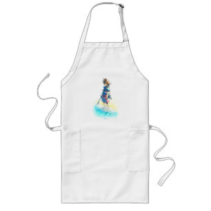 Kingdom Hearts   Sora On Beach Watercolor Long Apron