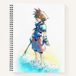 Kingdom Hearts Sora On Beach Watercolor Notebook