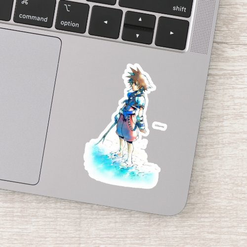 Kingdom Hearts  Sora On Beach Watercolor Sticker