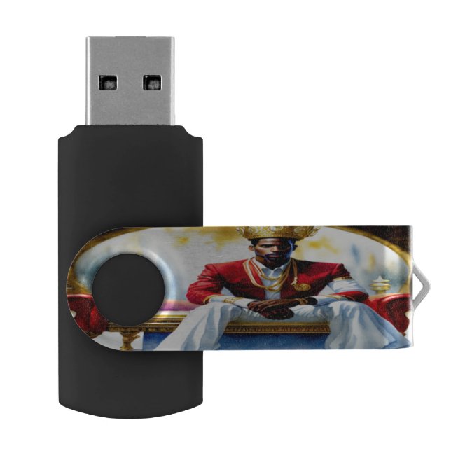 Kingdom Man Black Christian Art  Flash Drive (Opened)
