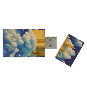 Kingdom Mansion Christian Wood USB Flash Drive