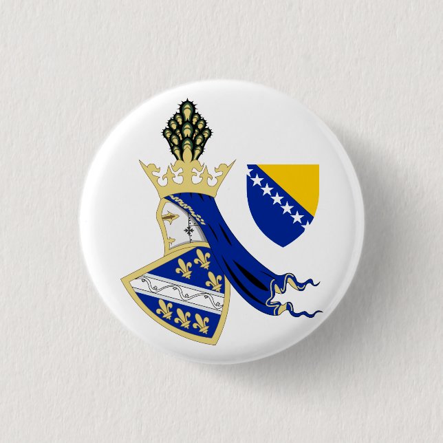 Kingdom of Bosnia coat of arms Button (Front)