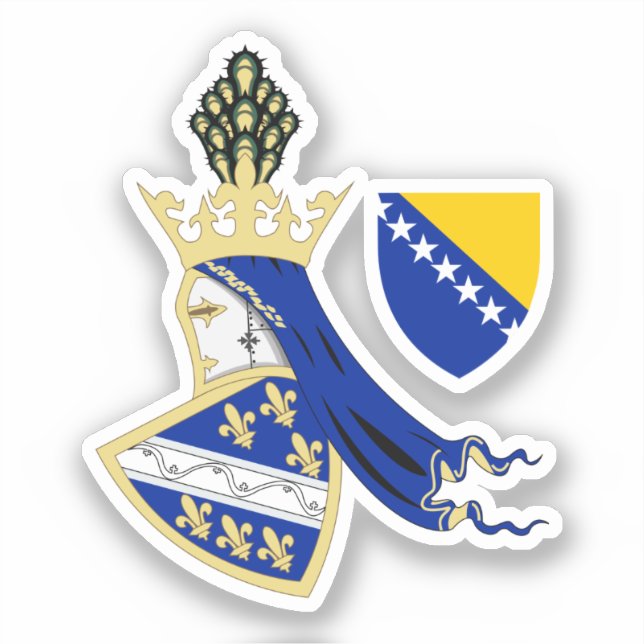 Kingdom of Bosnia coat of arms Sticker (Front)
