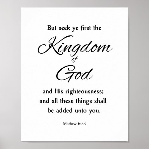 Kingdom of God Mathew 6 Poster