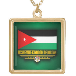 Kingdom of Jordan Flag Gold Plated Necklace