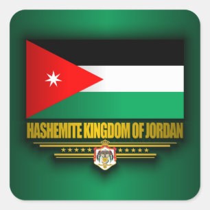 Kingdom of Jordan Flag Square Sticker