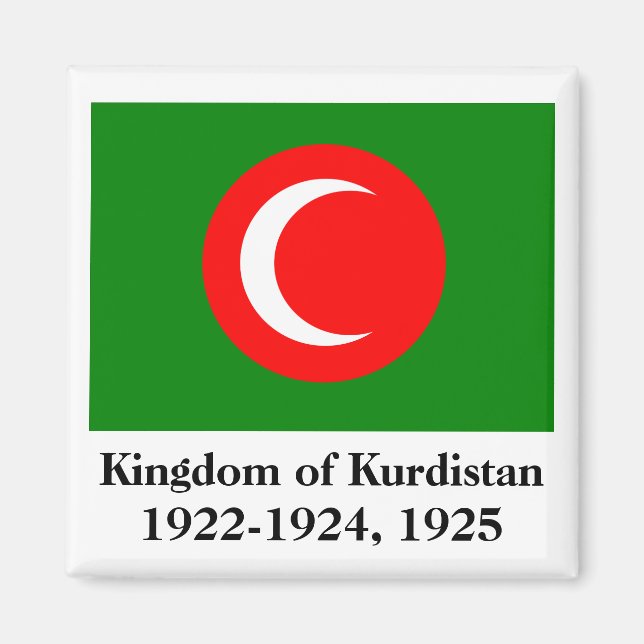 Kingdom of Kurdistan Flag (1922-1924, 1925) Magnet (Front)