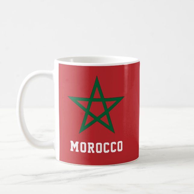 Kingdom Of Morocco Flag Red Green Star Moroccan Coffee Mug (Left)