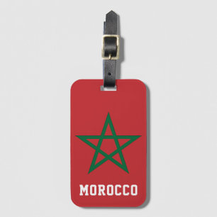 Kingdom Of Morocco Flag Red Green Star Moroccan Luggage Tag