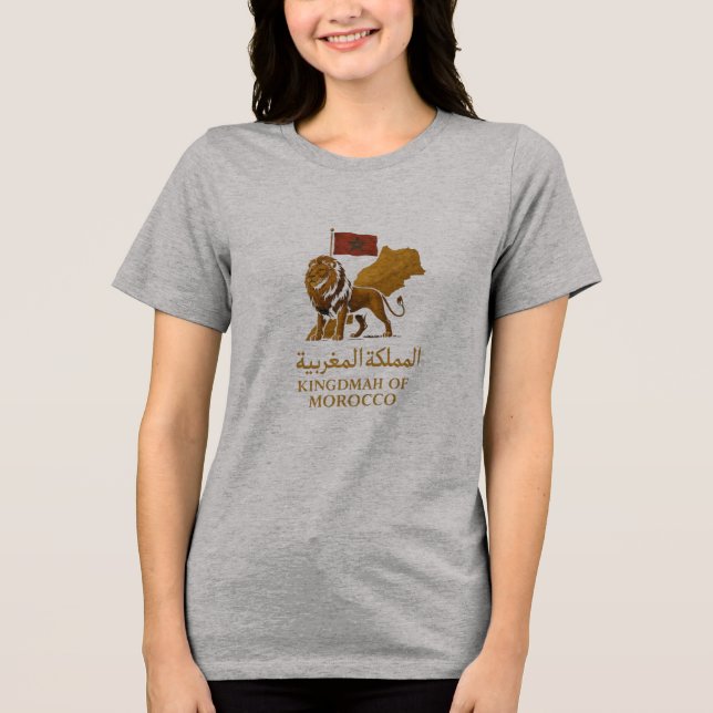 "Kingdom of Morocco Pride T-Shirt | المملكة المغرب Tri-Blend Shirt (Front)