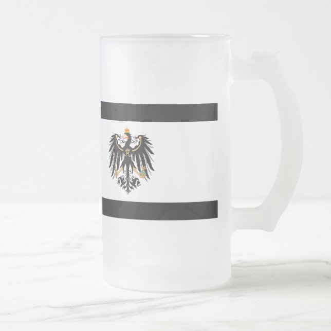 Kingdom of Prussia national flag Frosted Glass Beer Mug (Right)