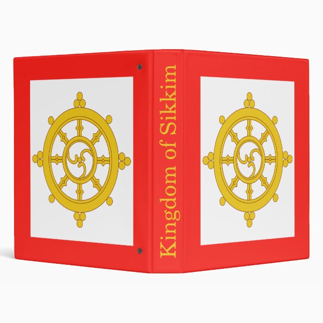 Kingdom of Sikkim Flag 3 Ring Binder (Background)