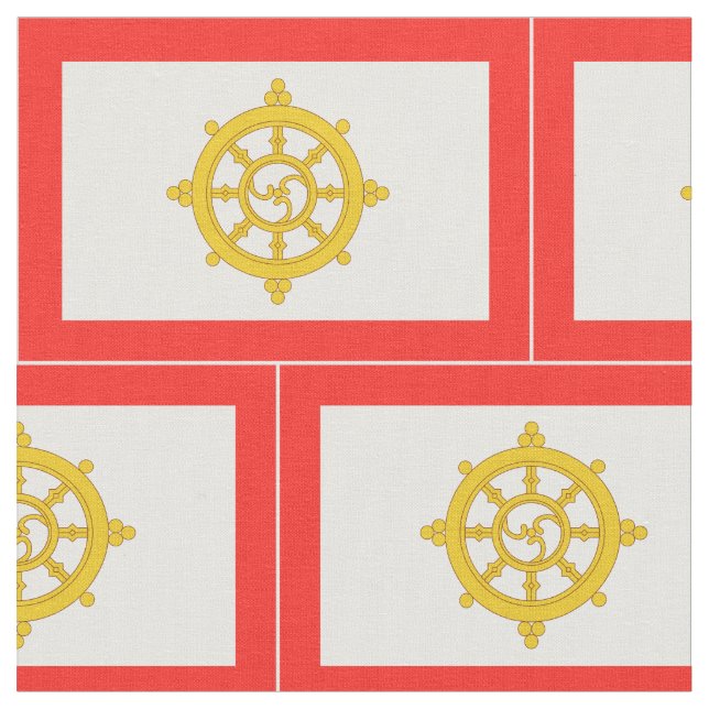 Kingdom of Sikkim Flag Fabric (Close Up)