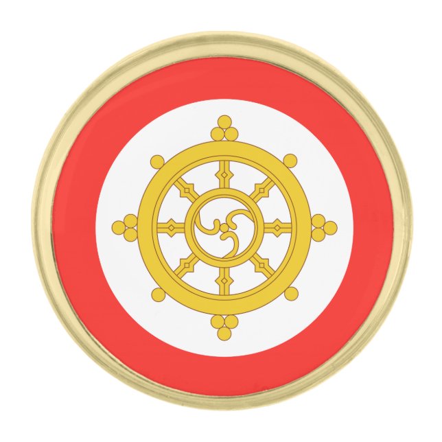 Kingdom of Sikkim Flag Gold Finish Lapel Pin (Front)