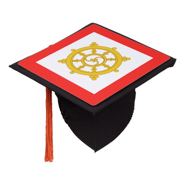 Kingdom of Sikkim Flag Graduation Cap Topper (Angled)