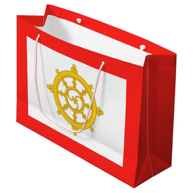Kingdom of Sikkim Flag Large Gift Bag (Front Angled)