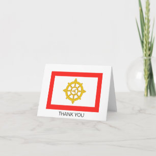 Kingdom of Sikkim Flag Letterpress Thank You Card
