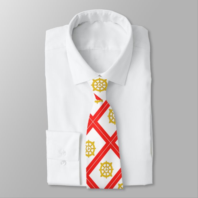 Kingdom of Sikkim Flag Neck Tie (Tied)