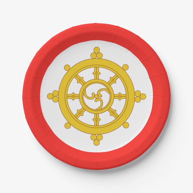 Kingdom of Sikkim Flag Paper Plates (Front)