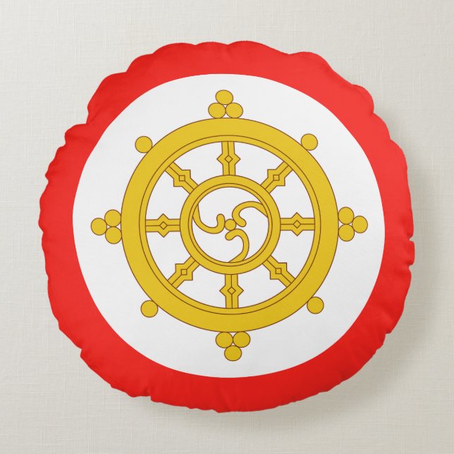 Kingdom of Sikkim Flag Round Pillow (Front)