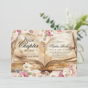 Kingdom Storybook  Flowers Books Baby Shower Invitation