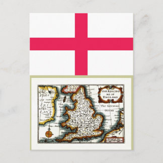 Kingdome of England (Kingdom of England) Map/Flag Postcard