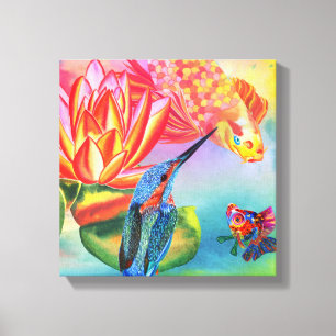 Kingfisher and Goldfish canvas print