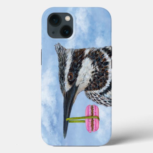 Kingfisher and macaron iPhone 13 case