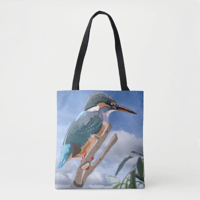 Kingfisher and Willow Tote Bag (Front)