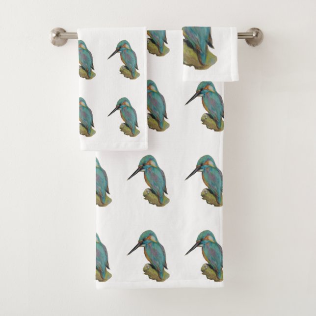 Kingfisher  bath towel set (Insitu)