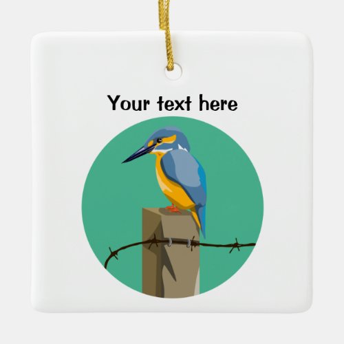 Kingfisher Bird Ceramic Ornament