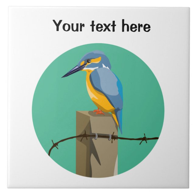 Kingfisher  Bird Ceramic Tile (Front)
