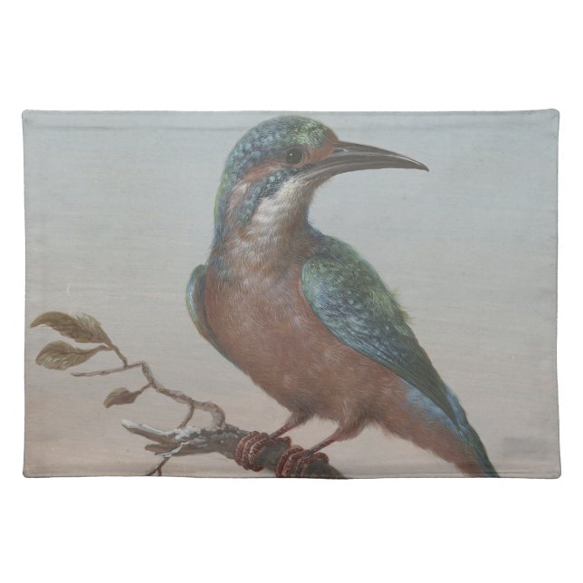 Kingfisher Bird Fabric Placemat (Front)