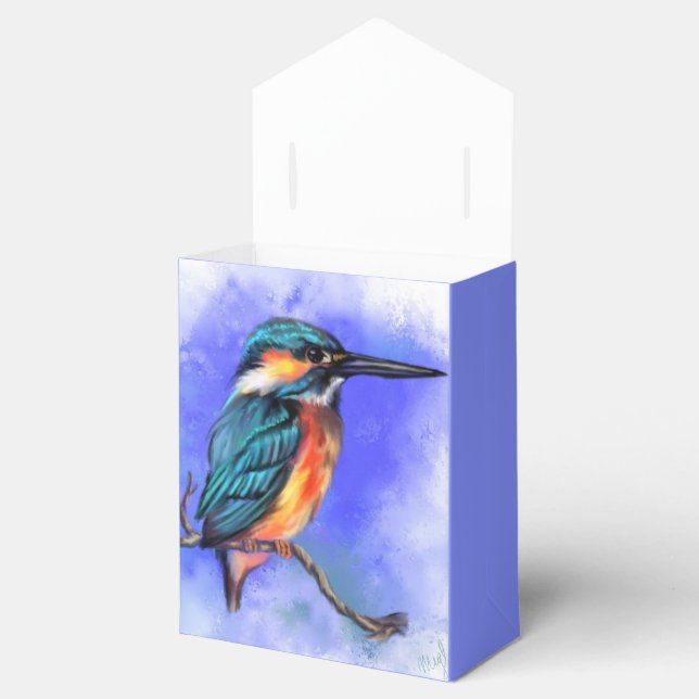 Kingfisher Bird Favor Box - Customizable (Opened)