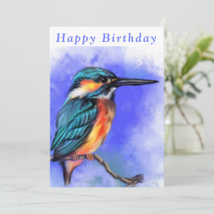 Kingfisher Bird Happy Birthday Cards