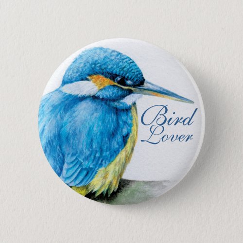 Kingfisher Bird Lover buttonbadge Pinback Button