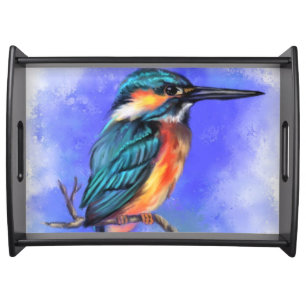 Kingfisher Bird Serving Tray Gift
