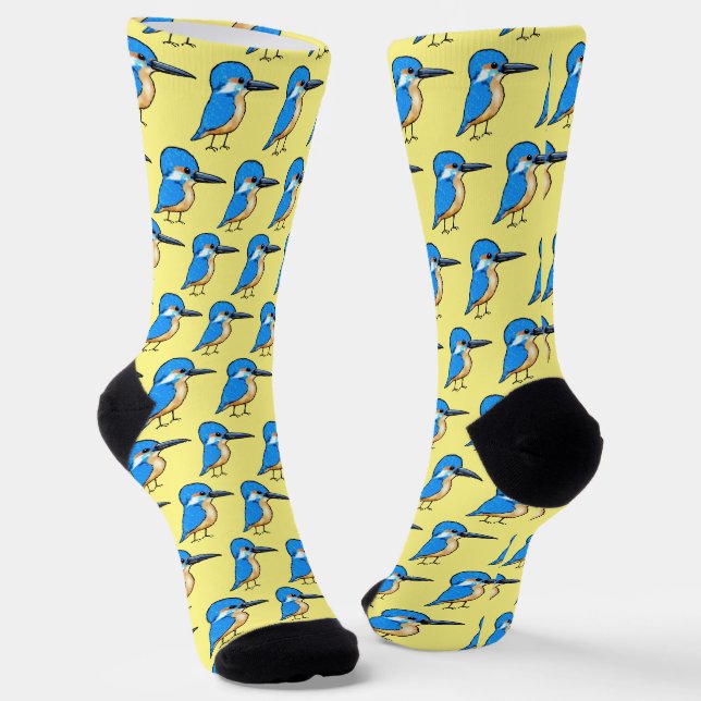 kingfisher bird socks (Angled)
