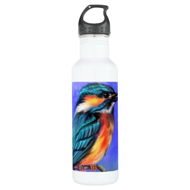 Kingfisher Bird Stainless Steel Water Bottle (Front)