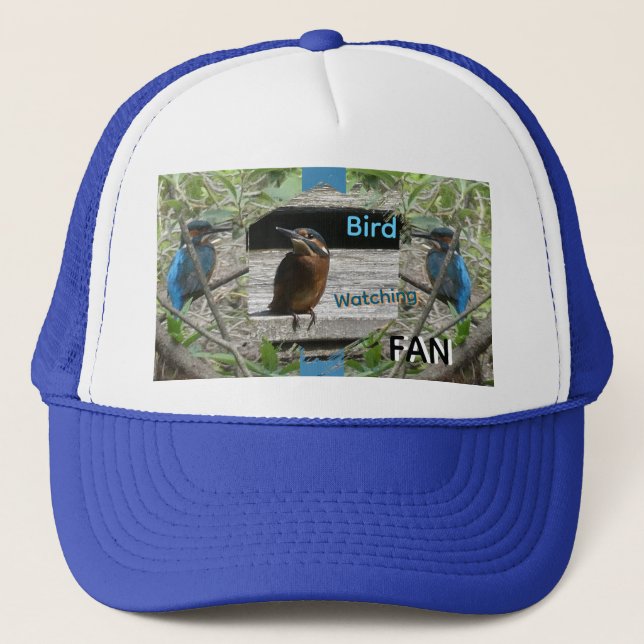 Kingfisher Bird Watching Fan Trucker Hat (Front)