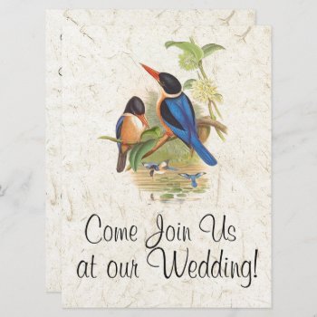Kingfisher Bird Wildlife Animal Wedding Invitation by farmer77 at Zazzle