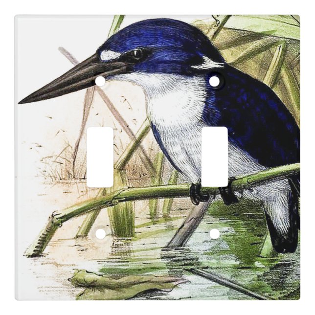 Kingfisher Bird Wildlife Art Light Switch Cover (Front)