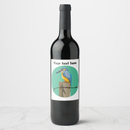 Kingfisher Bird Wine Label